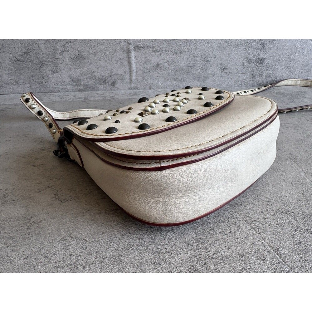 Coach 1941 Saddle 17 With Western Rivets in White/ Chalk Leather Crossbody Bag - Picture 3 of 8